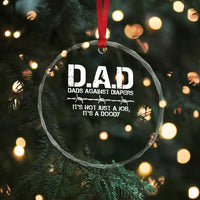 Dads Against Diapers It's Not Just A Job It's A Doody Crystal Glass Ornament Funny Gun New Dad