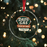 Dads Gas Silent But Dadly Crystal Glass Ornament Funny Fart Dad Farting Father's Day