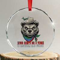 Dagestan Bear MMA Fighter Discipline Crystal Glass Ornament Send Him 2 3 Years and Forget - Wonder Print Shop