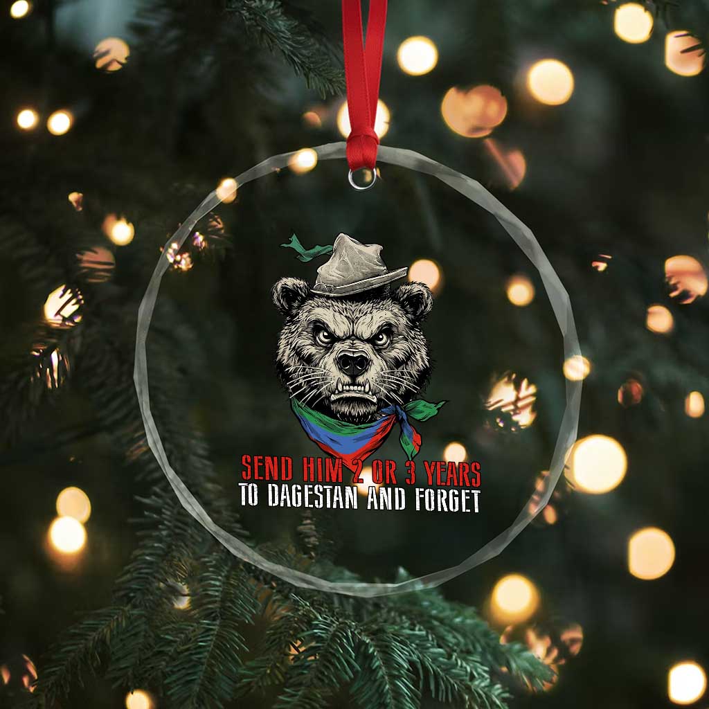 Dagestan Bear MMA Fighter Discipline Crystal Glass Ornament Send Him 2 3 Years and Forget - Wonder Print Shop
