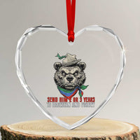 Dagestan Bear MMA Fighter Discipline Heart Crystal Glass Ornament Send Him 2 3 Years and Forget - Wonder Print Shop