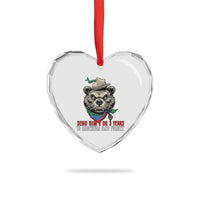 Dagestan Bear MMA Fighter Discipline Heart Crystal Glass Ornament Send Him 2 3 Years and Forget - Wonder Print Shop