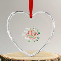 Dance Like Frosty Shine Like Rudolph Give Like Santa Love Like Jesus Heart Crystal Glass Ornament - Wonder Print Shop
