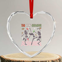 Dancing Skeleton Christmas Heart Crystal Glass Ornament Tis The Season Retro Boujee Xmas Vibe - Wonder Print Shop
