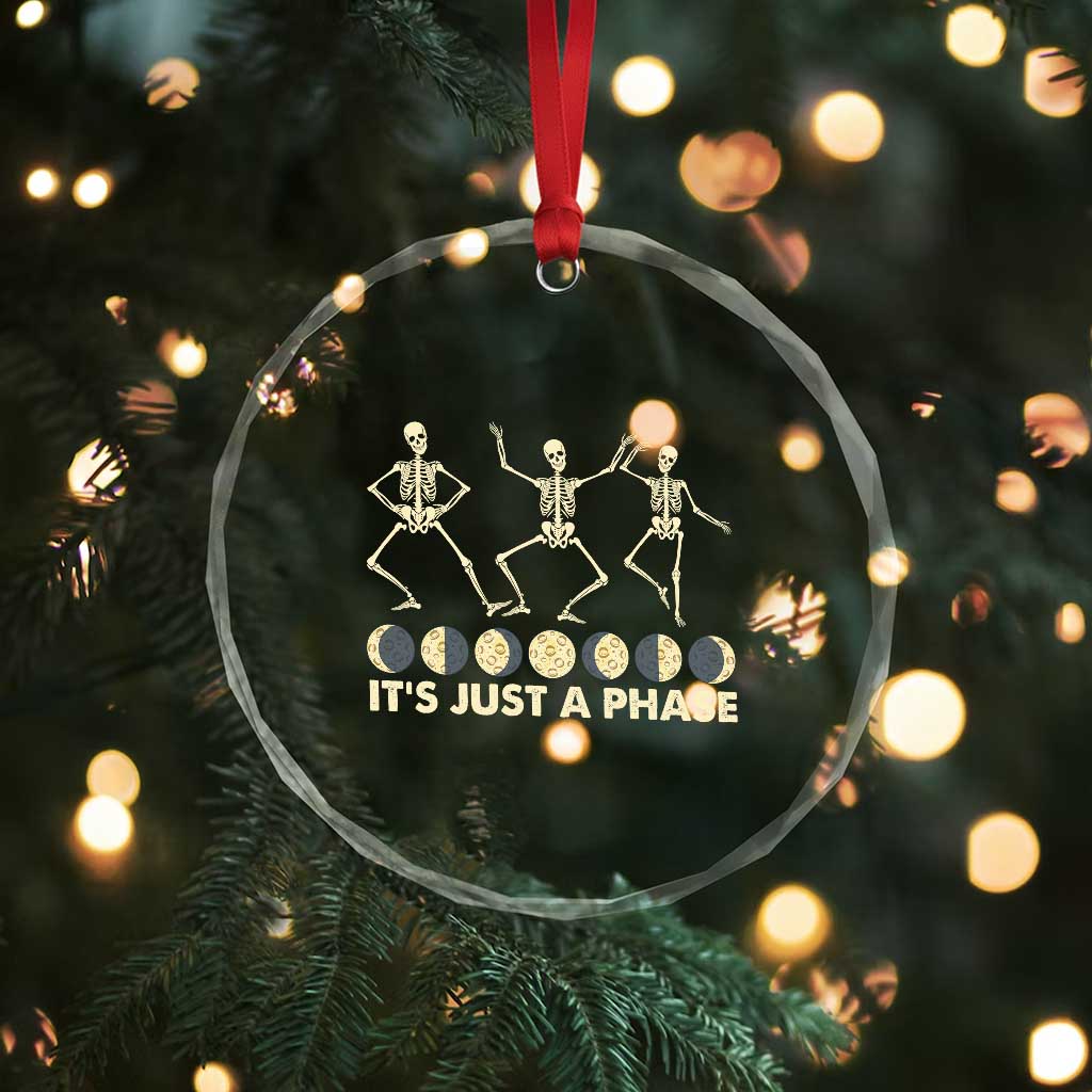 Dancing Skeleton Crystal Glass Ornament It's Just A Phase Moon Celestial Cycle Phases Of The Moon Astronomy TS02