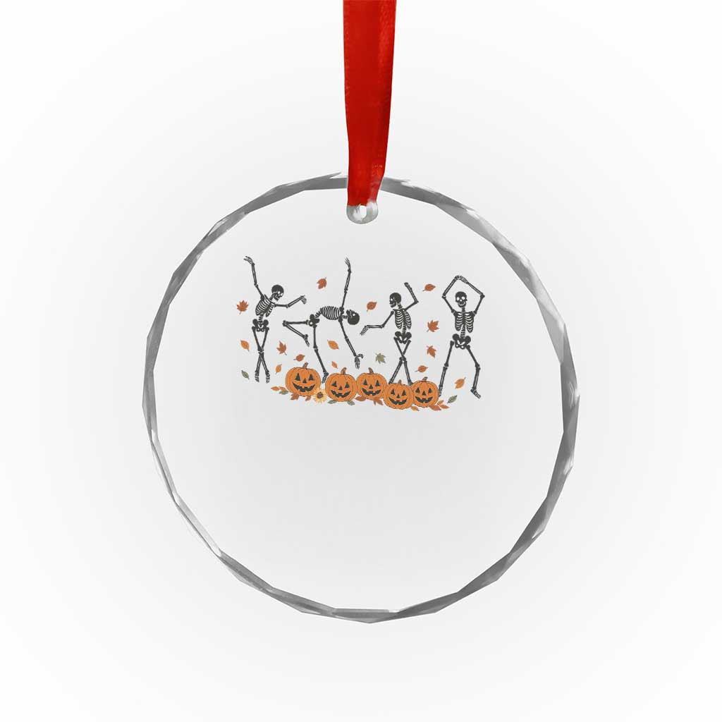 Dancing Skeleton Crystal Glass Ornament Retro Halloween Party Pumpkin Fall Season - Wonder Print Shop