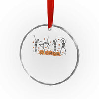 Dancing Skeleton Crystal Glass Ornament Retro Halloween Party Pumpkin Fall Season - Wonder Print Shop