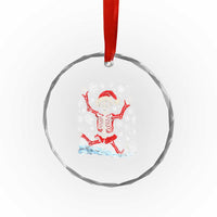 Dancing Skeleton Xmas Crystal Glass Ornament Snowy Xmas Night Santa TS02