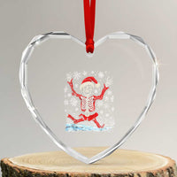Dancing Skeleton Xmas Heart Crystal Glass Ornament Snowy Xmas Night Santa - Wonder Print Shop