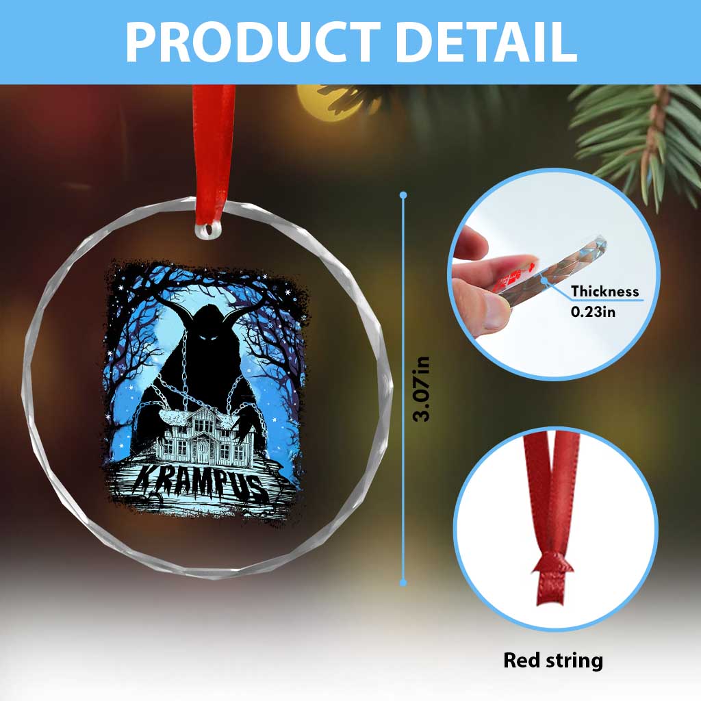 Dark Gothic Christmas Krampus Crystal Glass Ornament TS09