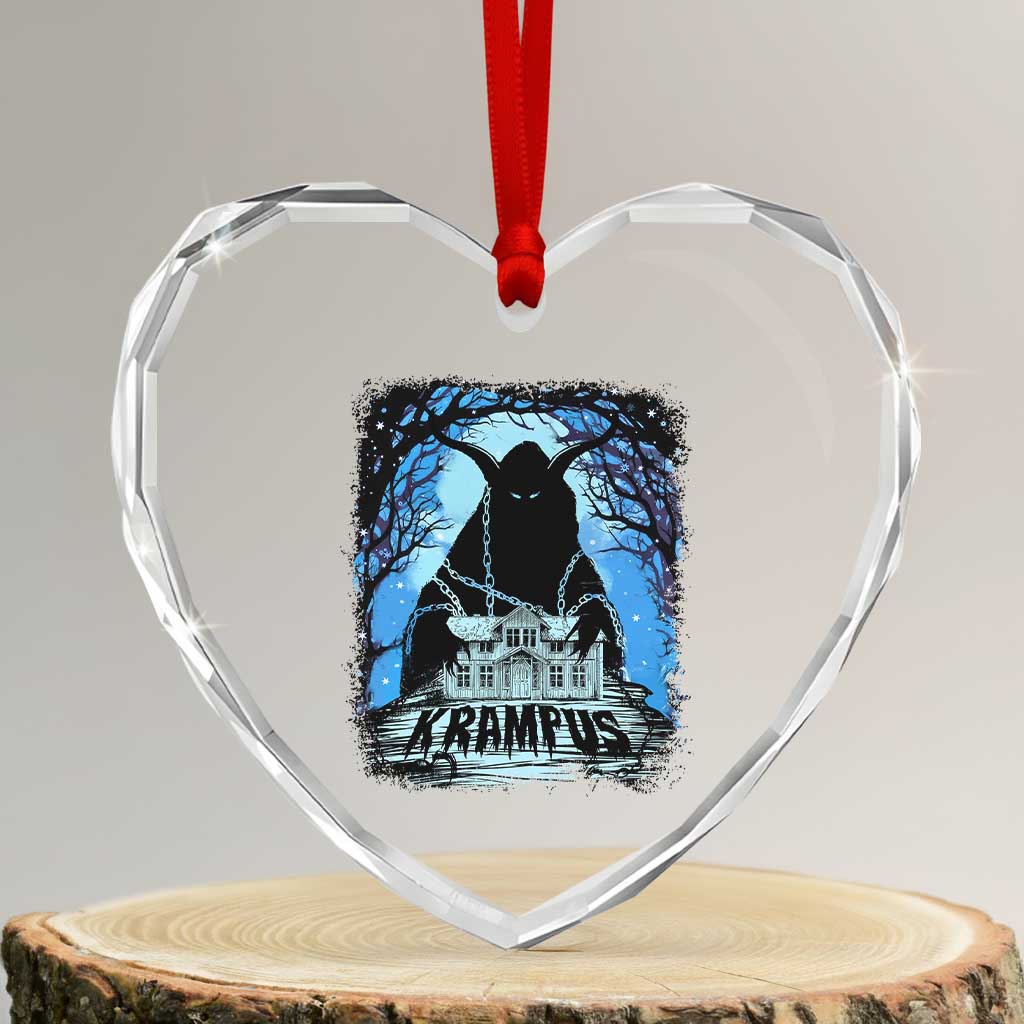 Dark Gothic Christmas Krampus Heart Crystal Glass Ornament - Wonder Print Shop