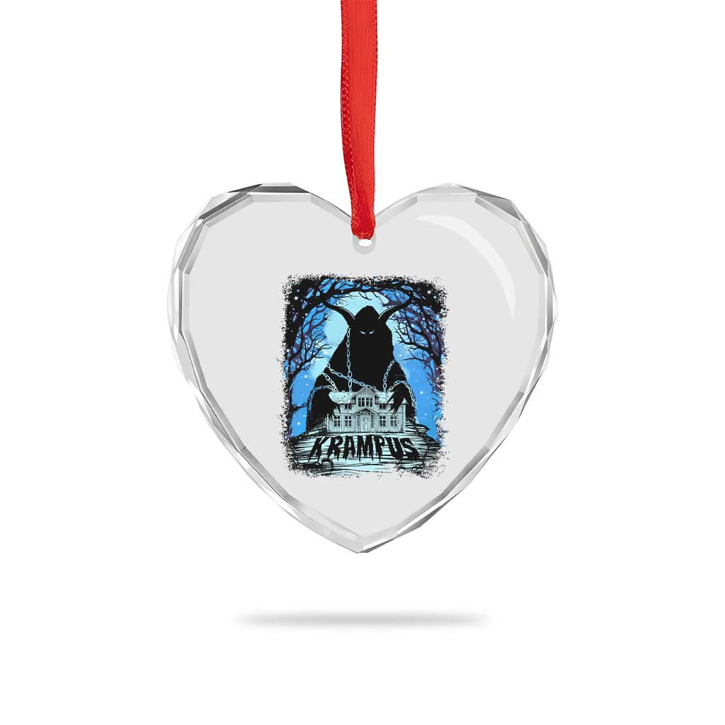 Dark Gothic Christmas Krampus Heart Crystal Glass Ornament - Wonder Print Shop