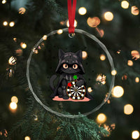 Dark Lord Cat Dartist Gift Crystal Glass Ornament Funny Sci Fi Dart Thrower Gift - Wonder Print Shop