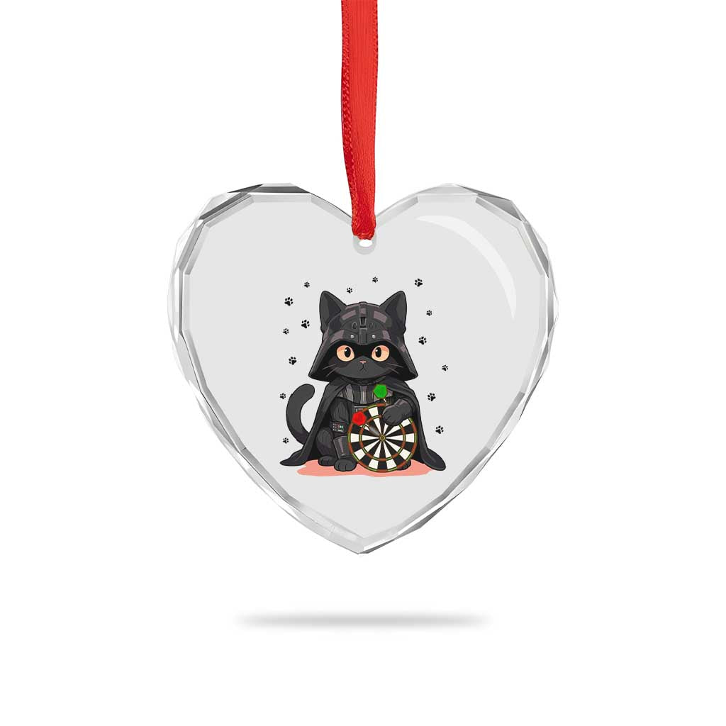 Dark Lord Cat Dartist Gift Heart Crystal Glass Ornament Funny Sci Fi Dart Thrower Gift - Wonder Print Shop