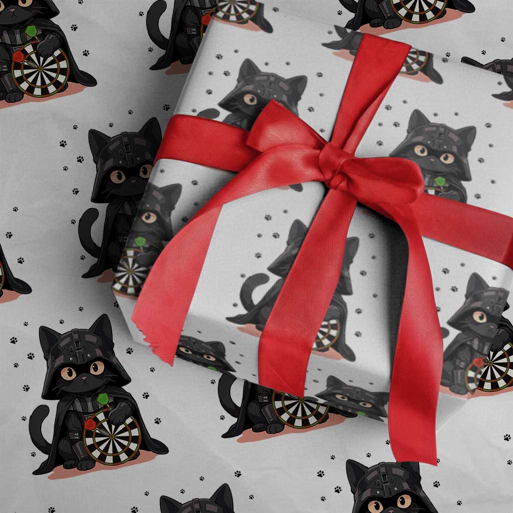 Dark Lord Cat Dartist Gift Wrapping Paper Roll Funny Sci Fi Dart Thrower Gift - Wonder Print Shop
