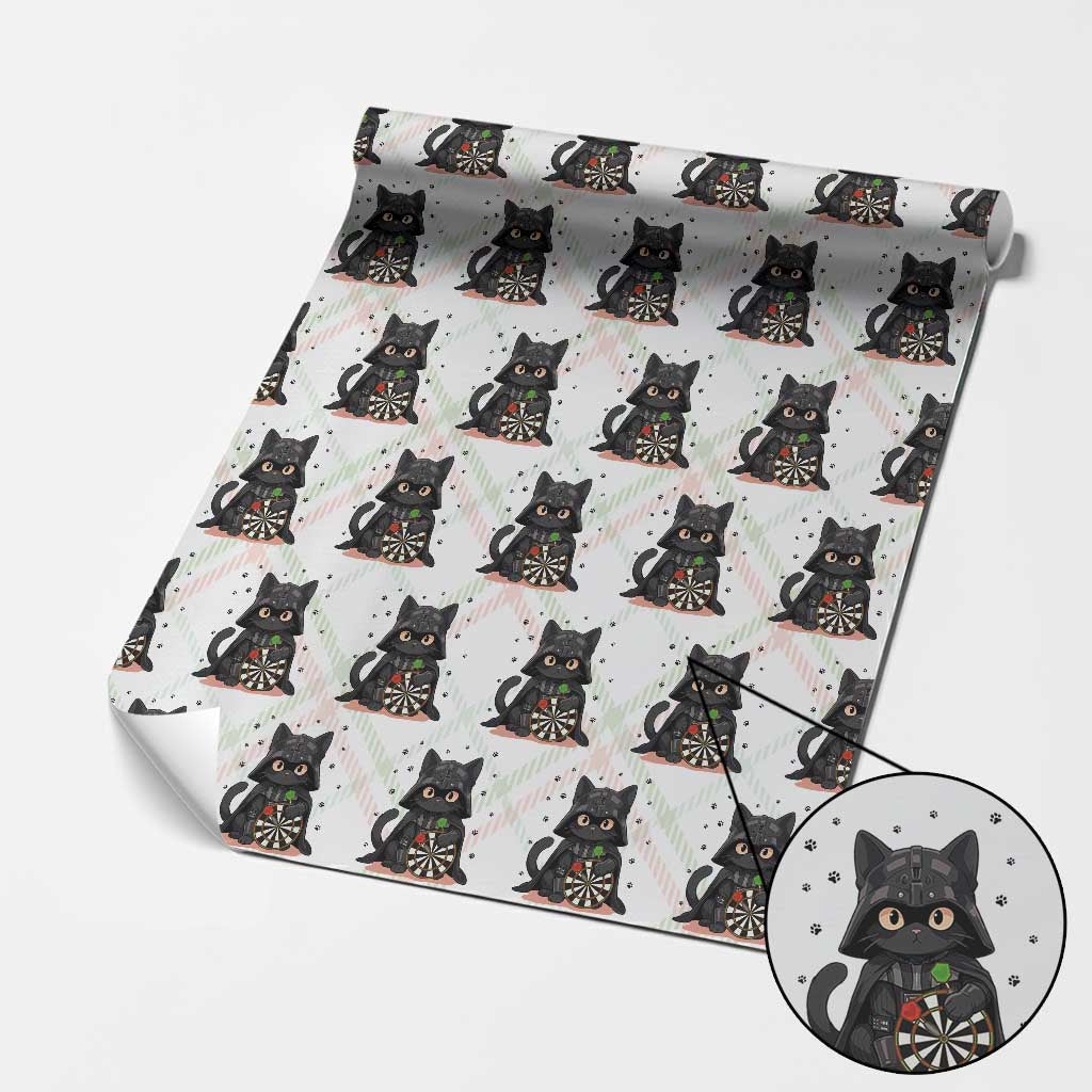Dark Lord Cat Dartist Gift Wrapping Paper Roll Funny Sci Fi Dart Thrower Gift - Wonder Print Shop