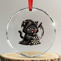 Dark Reaper Cat Throwing Darts Crystal Glass Ornament Funny Pub Game Gift - Wonder Print Shop