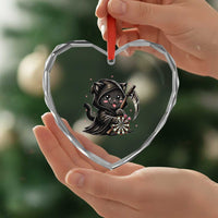 Dark Reaper Cat Throwing Darts Heart Crystal Glass Ornament Funny Pub Game Gift - Wonder Print Shop