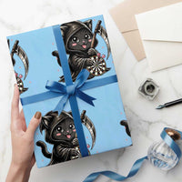 Dark Reaper Cat Throwing Darts Wrapping Paper Roll Funny Pub Game Gift - Wonder Print Shop