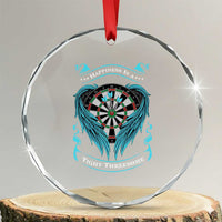 Dart Player Sport Crystal Glass Ornament Darts Happiness Is A Tight Threesome - Wonder Print Shop
