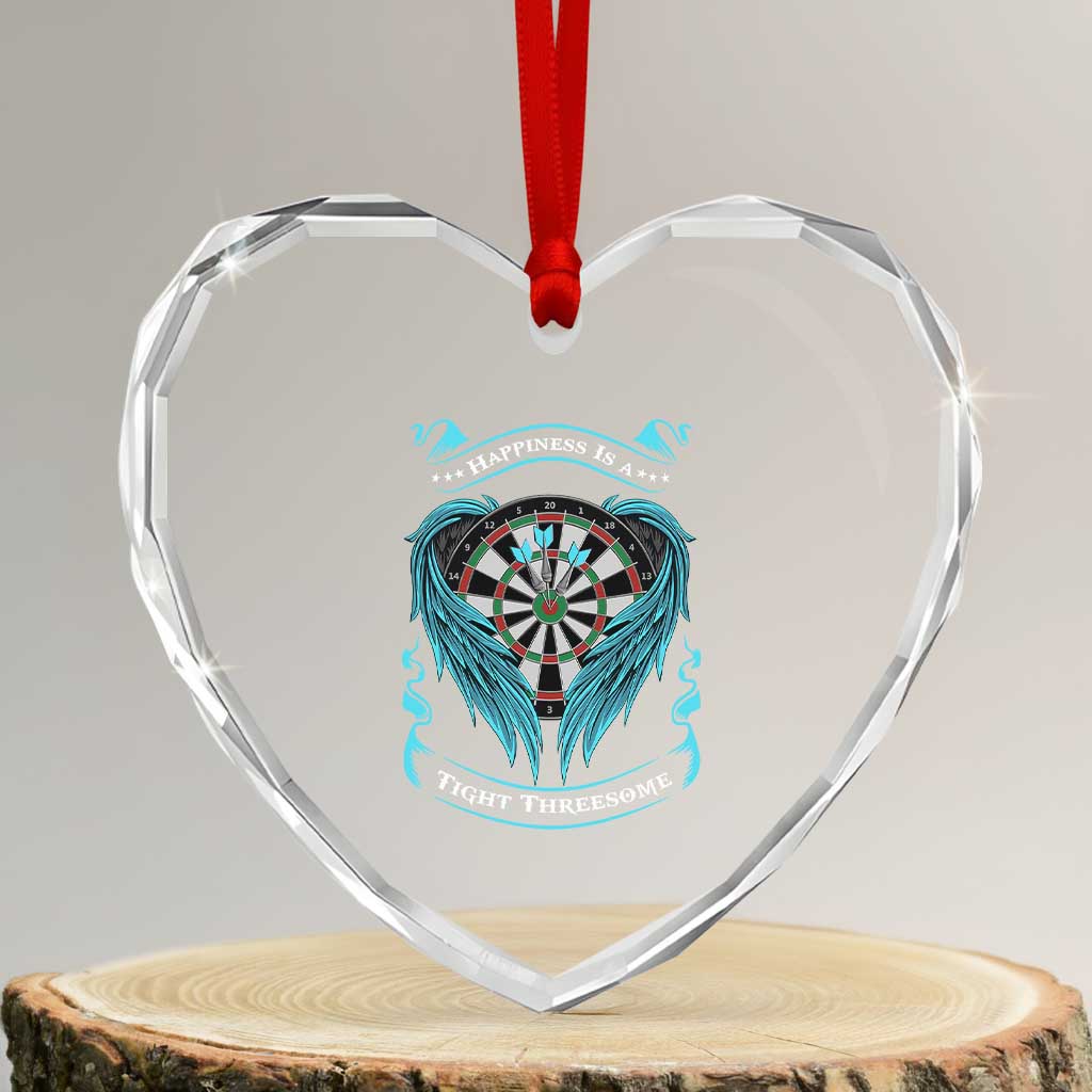 Dart Player Sport Heart Crystal Glass Ornament Darts Happiness Is A Tight Threesome - Wonder Print Shop