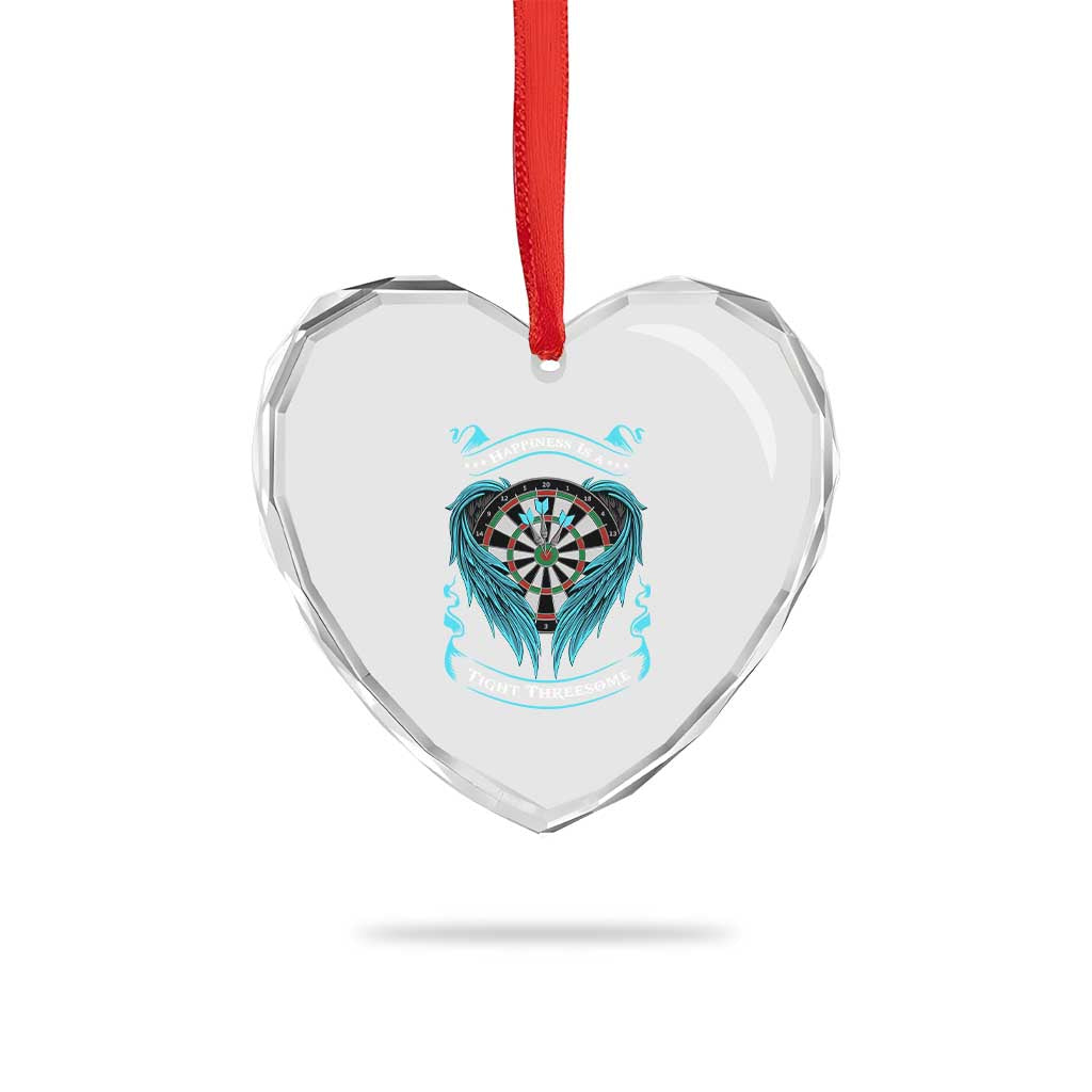 Dart Player Sport Heart Crystal Glass Ornament Darts Happiness Is A Tight Threesome - Wonder Print Shop