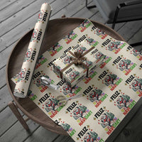 Dartist Feliz Navidart Wrapping Paper Roll Funny Santa Running From Darts Christmas Gift - Wonder Print Shop