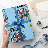 Dartist Feliz Navidart Wrapping Paper Roll Funny Santa Running From Darts Christmas Gift - Wonder Print Shop