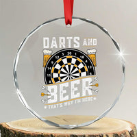 Darts And Beer That Is Why I Am Here Crystal Glass Ornament Funny Pub Game Darts Lover Gift - Wonder Print Shop