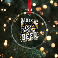 Darts And Beer That Is Why I Am Here Crystal Glass Ornament Funny Pub Game Darts Lover Gift - Wonder Print Shop