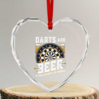 Darts And Beer That Is Why I Am Here Heart Crystal Glass Ornament Funny Pub Game Darts Lover Gift - Wonder Print Shop