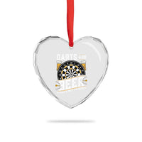 Darts And Beer That Is Why I Am Here Heart Crystal Glass Ornament Funny Pub Game Darts Lover Gift - Wonder Print Shop