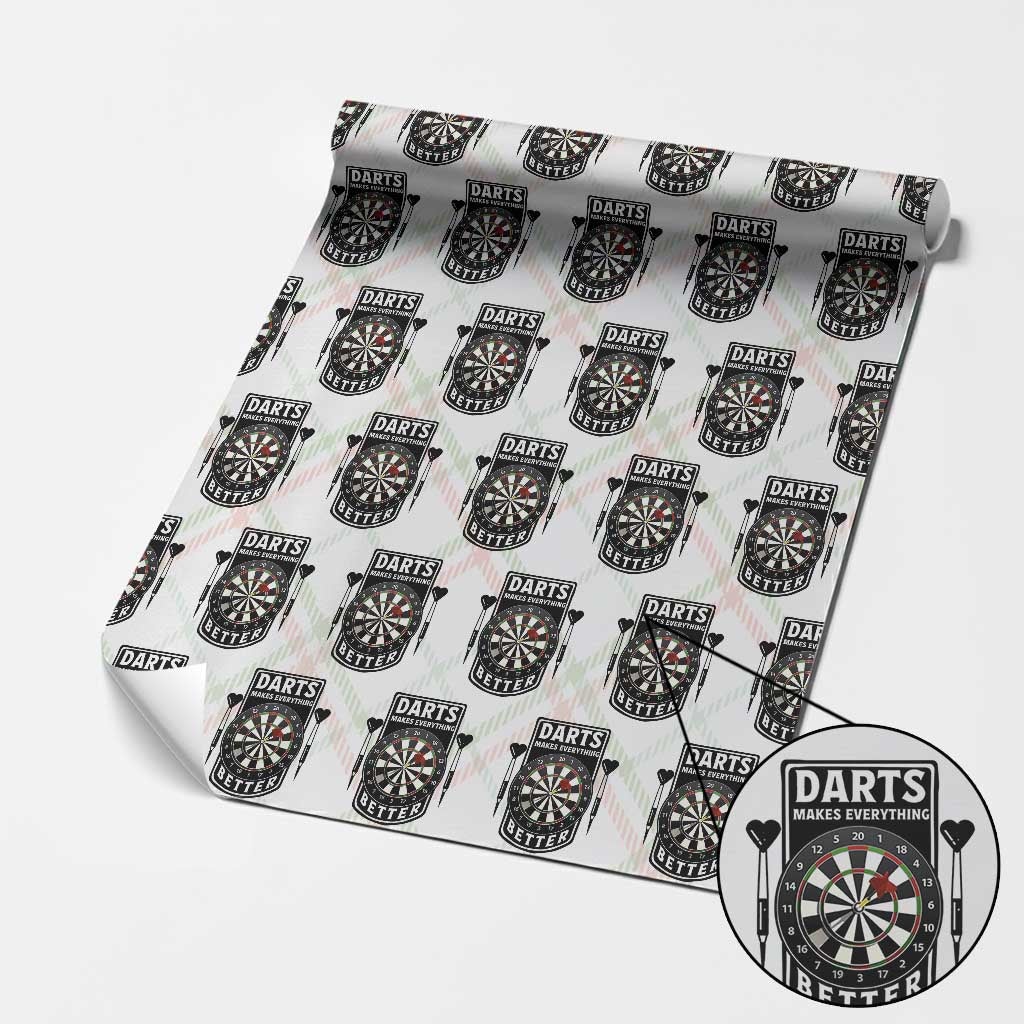 Darts Makes Everything Better Wrapping Paper Roll Darts Lover Gift - Wonder Print Shop