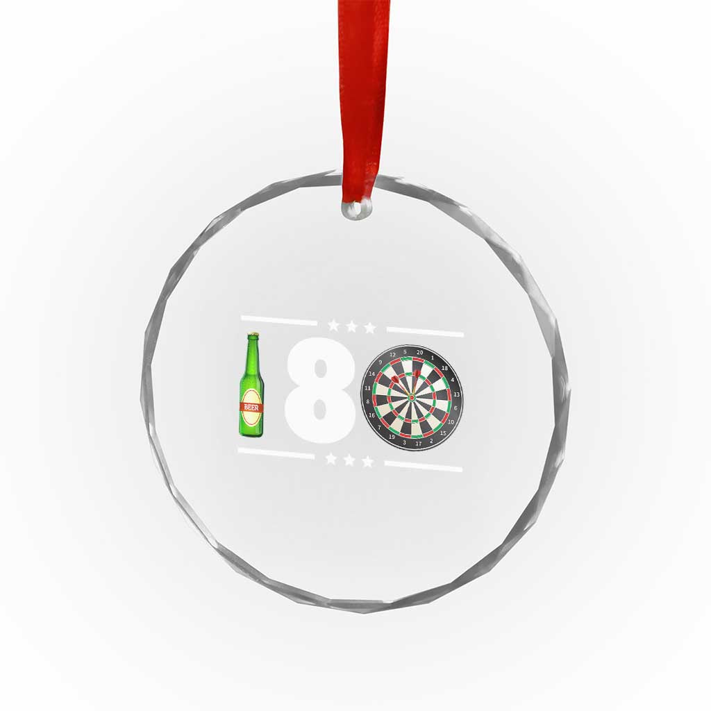 Darts Master 180 And Beer Crystal Glass Ornament Funny Bullseye Shooter Gift - Wonder Print Shop