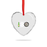 Darts Master 180 And Beer Heart Crystal Glass Ornament Funny Bullseye Shooter Gift - Wonder Print Shop