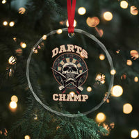Darts Player Champion Crystal Glass Ornament Skull Dartboard Retro Style - Wonder Print Shop