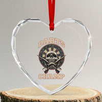 Darts Player Champion Heart Crystal Glass Ornament Skull Dartboard Retro Style - Wonder Print Shop