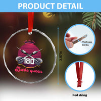 Darts Queen 180 Max Score Crystal Glass Ornament Funny Bullseye Shooter Gift - Wonder Print Shop