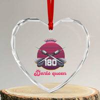 Darts Queen 180 Max Score Heart Crystal Glass Ornament Funny Bullseye Shooter Gift - Wonder Print Shop