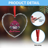 Darts Queen 180 Max Score Heart Crystal Glass Ornament Funny Bullseye Shooter Gift - Wonder Print Shop
