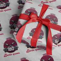 Darts Queen 180 Max Score Wrapping Paper Roll Funny Bullseye Shooter Gift - Wonder Print Shop