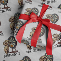 Dartsaurus Wrapping Paper Roll Funny Dinosaur Dart Player Gift - Wonder Print Shop