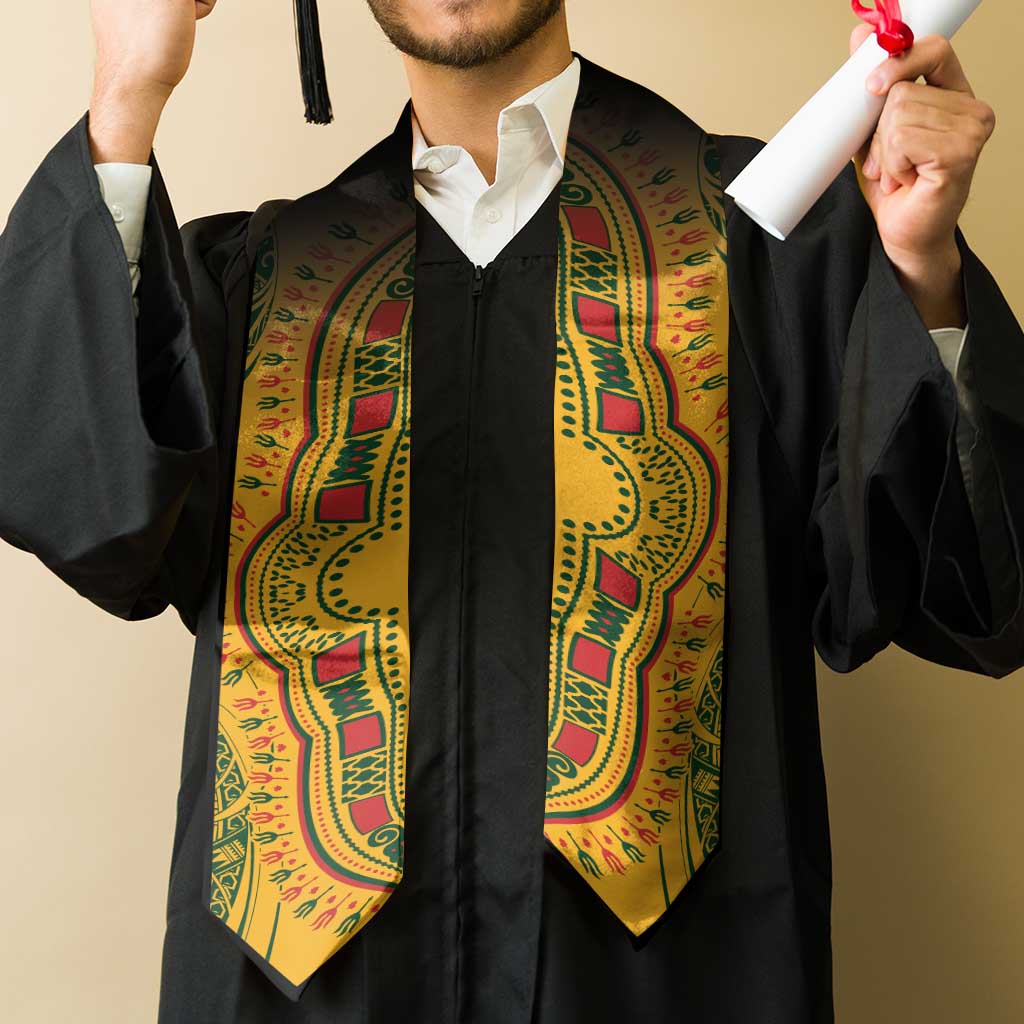 Dashiki and Polynesian Pattern Graduation Stole Afro Pacific Culture Gold Version
