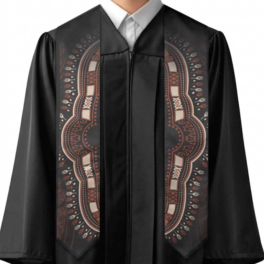 Dashiki and Polynesian Pattern Graduation Stole Afro Pacific Culture Red Version