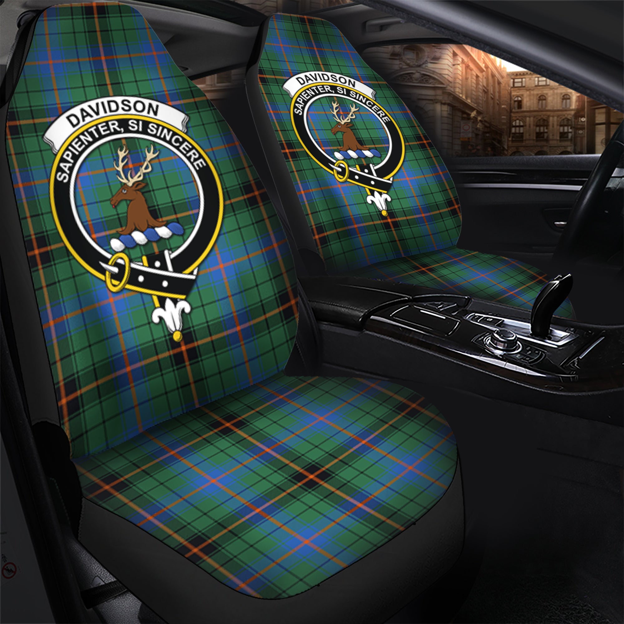 Davidson Ancient Clan Tartan Car Seat Cover, Family Crest Tartan Seat Cover TS23