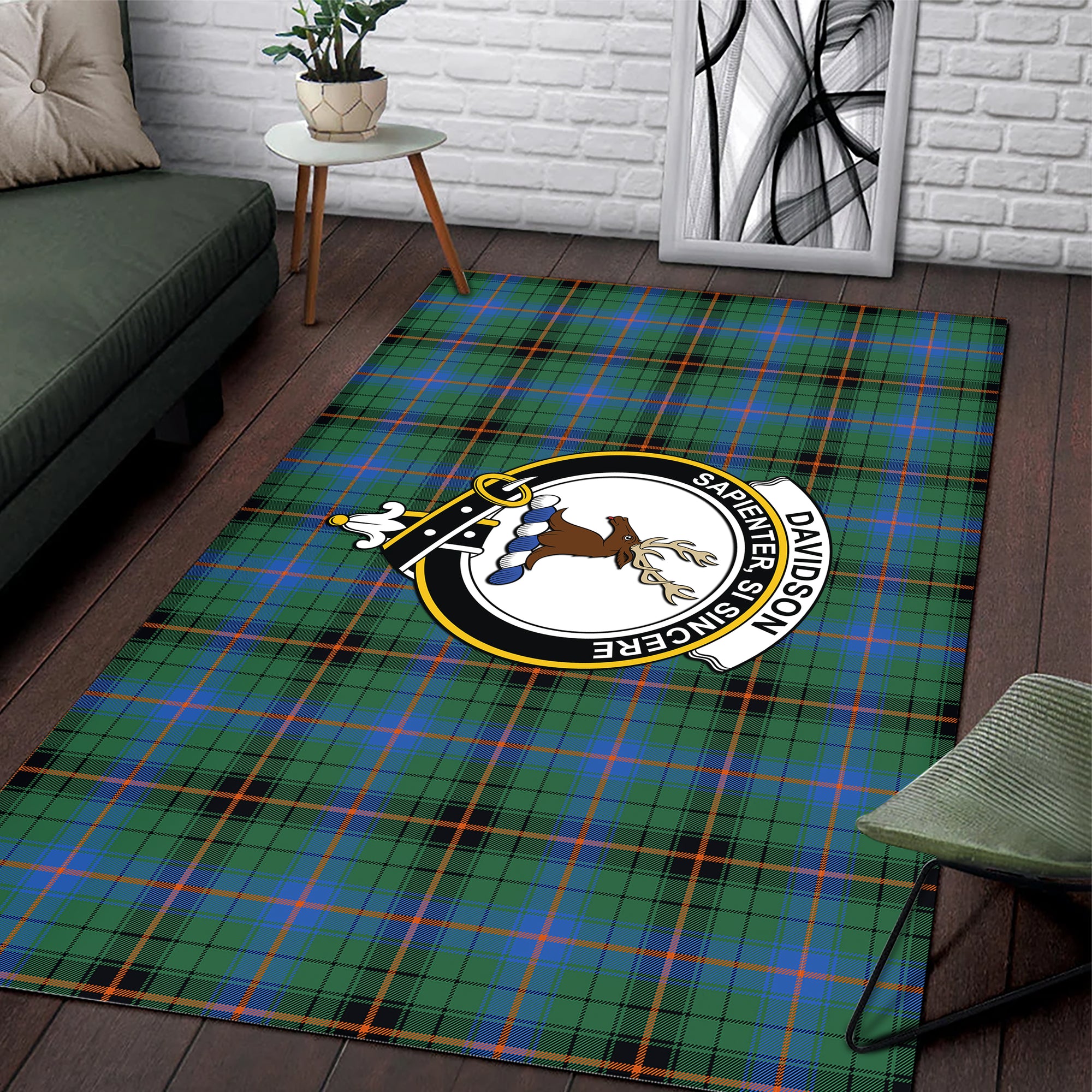 davidson-ancient-clan-tartan-rug-family-crest-tartan-plaid-rug-clan-scotland-tartan-area-rug