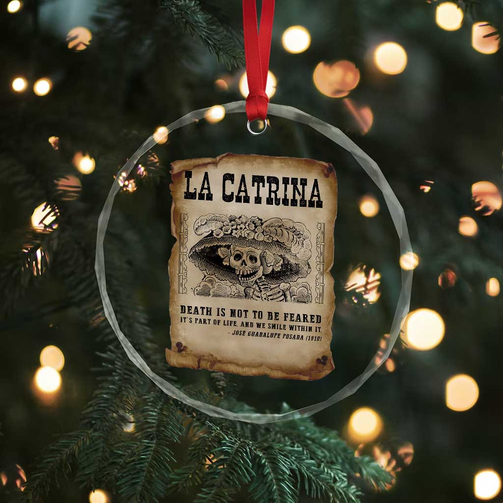 Day Of The Dead Crystal Glass Ornament La Calavera Garbancera - Wonder Print Shop