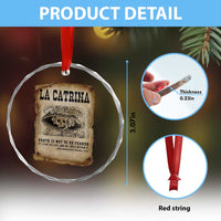 Day Of The Dead Crystal Glass Ornament La Calavera Garbancera - Wonder Print Shop