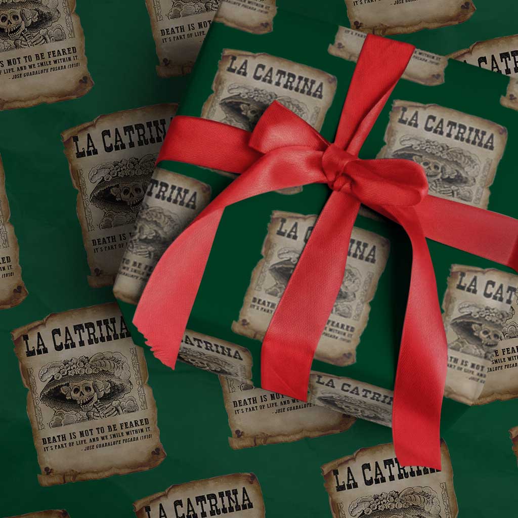 Day Of The Dead Wrapping Paper Roll La Calavera Garbancera - Wonder Print Shop