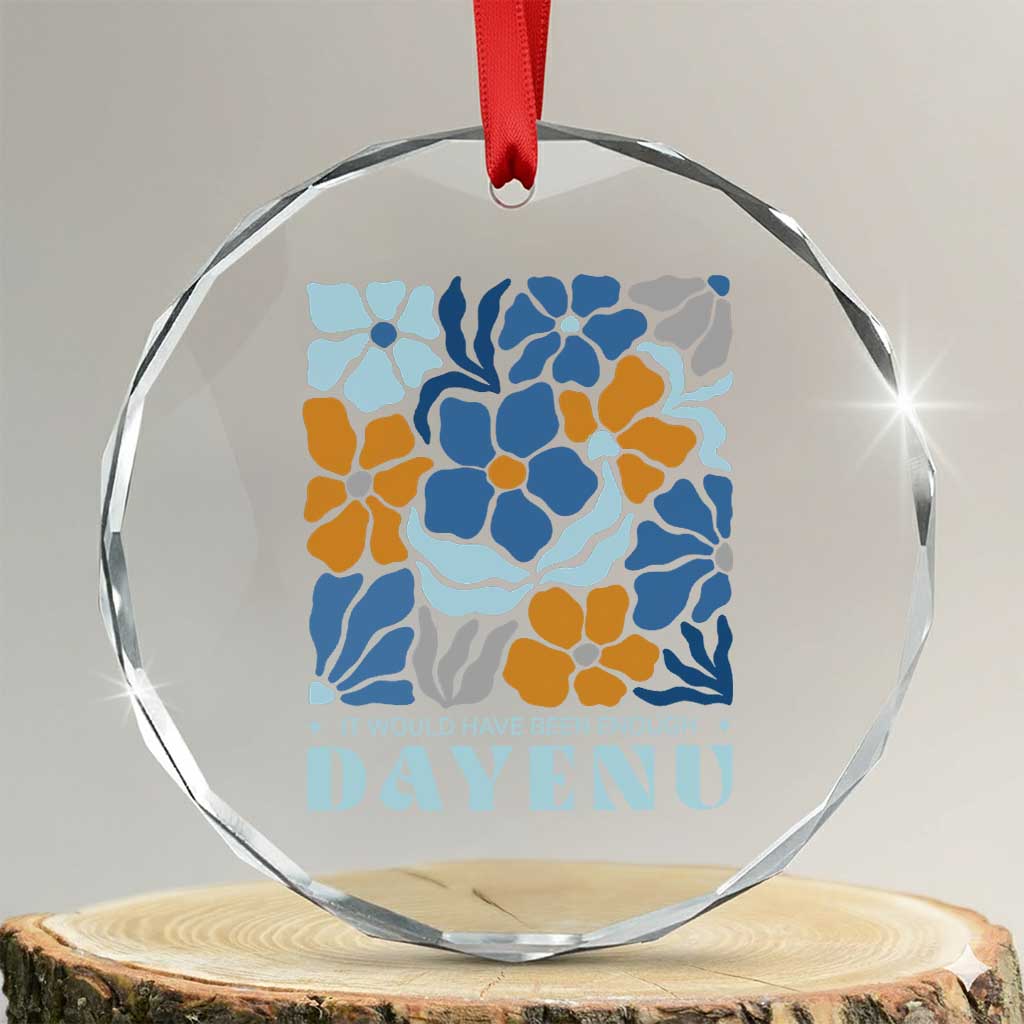 Dayenu Passover Jewish Holiday Floral Retro Crystal Glass Ornament It Would Have Been Enough Meaningful Seder Gift